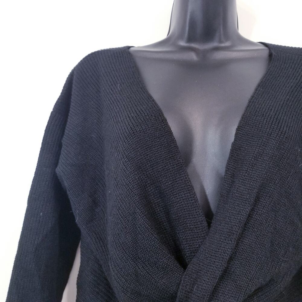 Nasty Gal Collection Knit Deep V-Neck Twisted Pullover Sweater